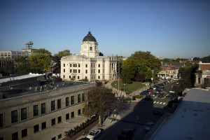 View from the Hyatt Place hotel in downtown Bloomington, Ind.  (Photo by James Brosher)